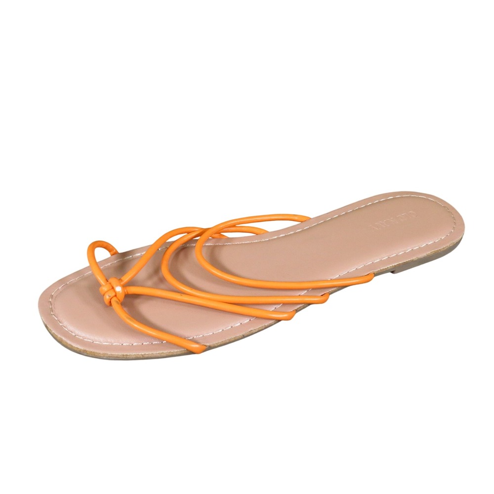 Old Navy Knotted Strappy Women Sandals Size 10 Summer Beach Wild Papaya Orange